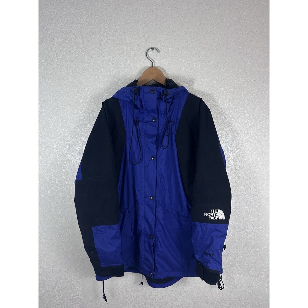 Vintage 90s The North Face Goretex Mountain Light Jacket Womens L Blue Gore-Tex